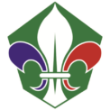 Logo Brageirac Fleuri en couleur. Il est constitué d'un lys aux couleurs du drapeau français sur un hexagone vert.