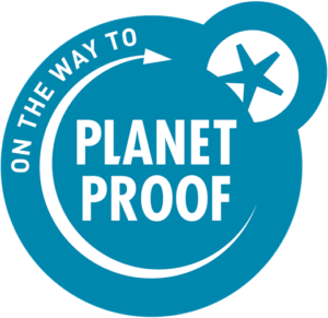 Logo officiel Planet Proof en couleur.